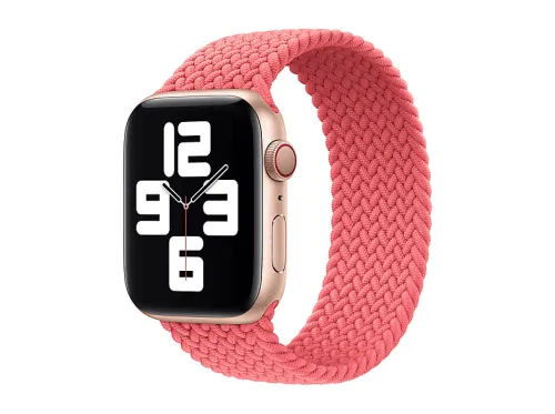 Correa | Solo Loop trenzada - Cierre, Ajustable, Compatible con Watch APPLE, Rosa