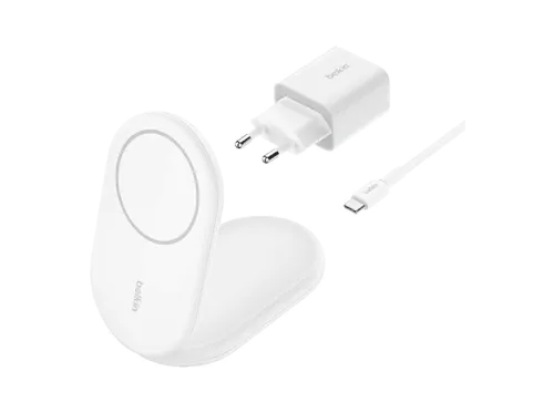 Cargador móvil inalámbrico | Belkin WIB007VFWH, Compatibilidad con Dispositivos que funcionen Estándar Qi2, 15W, Blanco