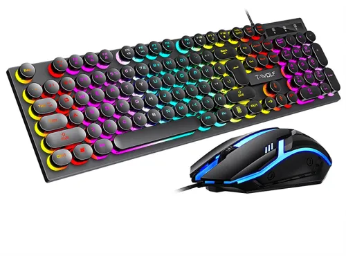 Pack Teclado + Ratón | KINSI TF270, 2 en 1, Conexión USB, Negro