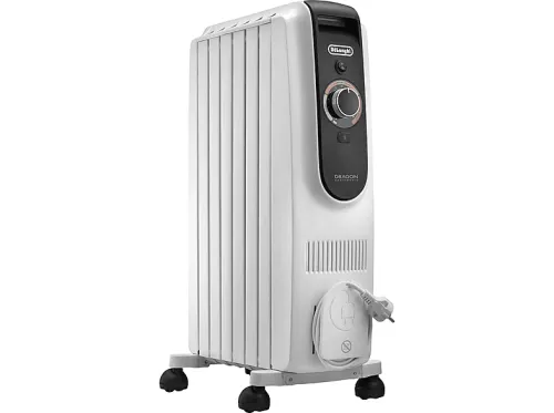 Radiador de aceite | DELONGHI TRD50615, 1500 W, 12 niveles de calor, 6 elementos, Blanco