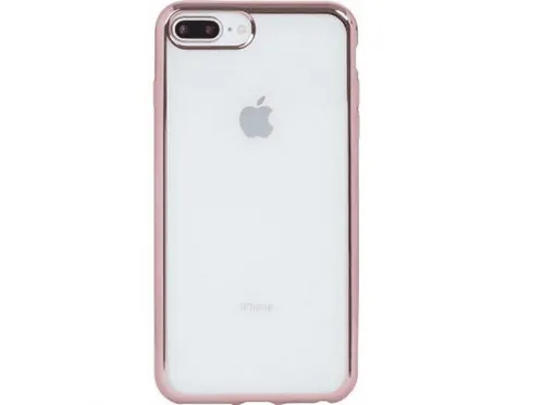 Carcasa | BIGBEN CONNECTED COVMETPINKIP8P, Compatible con Apple iPhone 6 Plus/6S Plus/7 Plus/8 Plus, Transparente