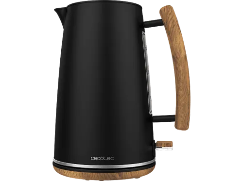 Hervidor de agua | Cecotec Thermosense 400 Black Woody, 3000 W, 1.7 l Capacidad, Negro