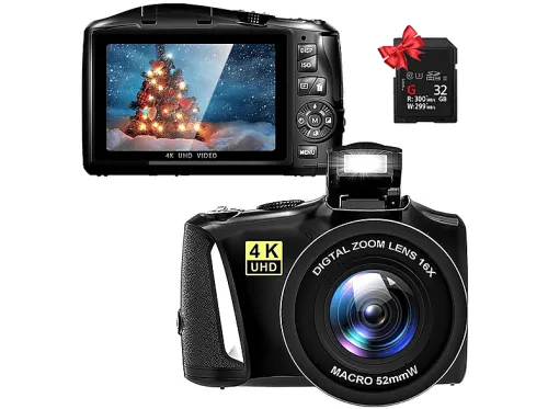 Cámara digital | LINGDA 4K,48 Megapixel, 48 megapixel, negro