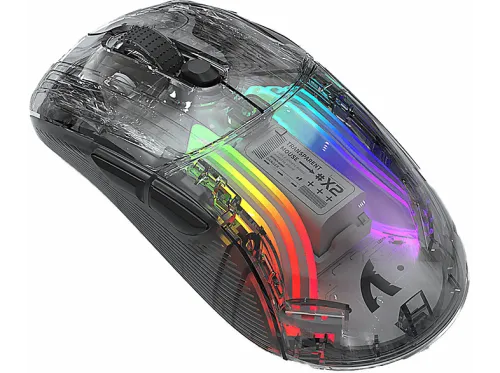 Ratón Gaming | KINSI X2, luces de colores, Adaptadores USB + Bluetooth, 2400 ppp, Negro