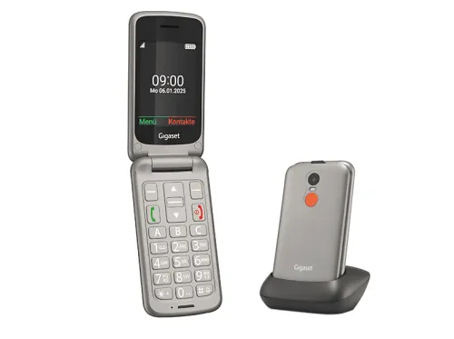 Móvil básico | GIGASET GL595, Plata titanio, 800 mAh