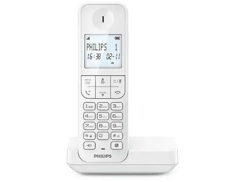 Teléfono inalámbrico | PHILIPS D2701W/12, Análogo, Blanco