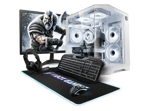Pack PC gaming | VIBOX IV-585, Ryzen 7 5700X, 16 GB RAM, 500 GB SSD, GeForce RTX™ 3050, Windows 11 Home, Monitor 23 " Full-HD, Blanco