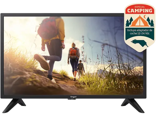 TV LED 24" | ENGEL LE2462 (ADAPT 12V), HD-ready, -, DVB-T2 (H.265), Negro