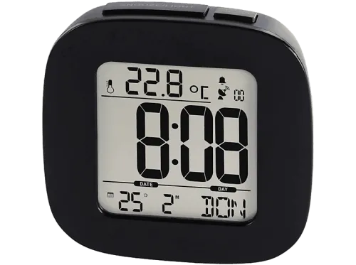 Despertador | Hama RC 45, LCD, 2 pilas, 12/24h, Alarma de velocidad, Negro