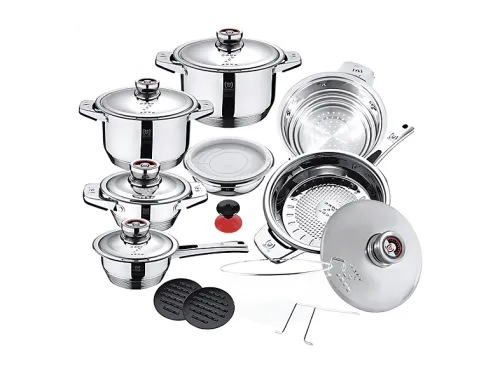 Batería de cocina | KLACK BATERIA-48-SH-16S, 6 l, Acero inoxidable, Plata