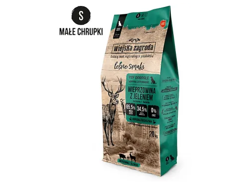 Pienso para perros | WIEJSKA ZAGRODA Cerdo con ciervo S 20kg, 20 kg, para Perro