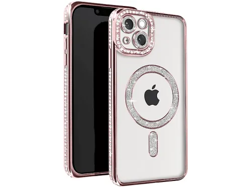 Carcasa para móvil | AVIZAR BACK-DIAMAG-PK-IP13, Compatible con Apple iPhone 13, Rosa champán