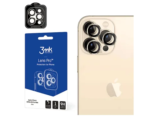 Protector cámara móvil | Apple iPhone 13 Pro/13 Pro Max - 3mk Lens Protection Pro Oro 3MK, Apple, Apple iPhone 13 Pro/13 Pro Max, Cristal templado