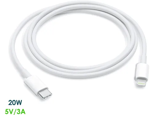 Cable Lightning a USB | DAM ELECTRONICS DMAD0152C01, USB-C, Blanco