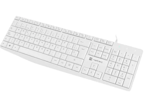 Teclado con cable | NATEC NKL-1949, Con cable, idioma: ES, Blanco