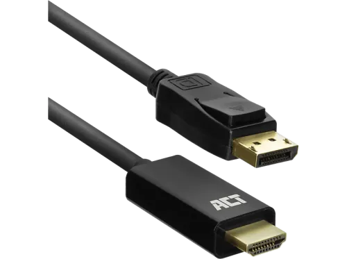 Adaptador de cable de vídeo | ACT Cable adaptador - DisplayPort macho a HDMI macho - 4K @ 30 Hz - 1.8 m, multicolor