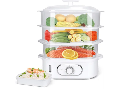 Vaporera Eléctrica | AIGOSTAR Fitfoodie pro, 900 W, 12 l, Blanco