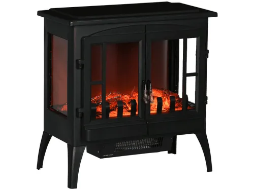 Chimenea eléctrica | HOMCOM 820-292V90BK, 2000 W, Negro