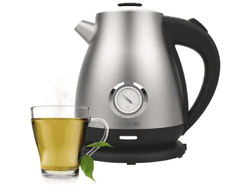 Hervidor de agua | CECOTEC 1458/THERMOSENSE 620 RETRO STEEL, 2200 W, 1.7 l, Gris