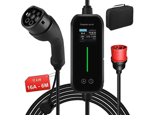 Cargador vehículo eléctrico | AWESAFE 11KW 16A, 11 kW, 230 V, black