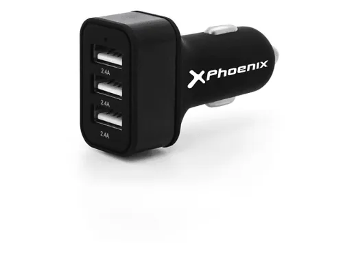 Cargador USB para coche | PHOENIX PHCARCHARGER3USB, Negro