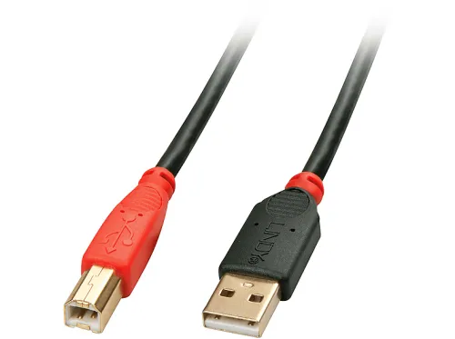 Cable USB | LINDY 42761, USB 2.0, USB-A, USB-B, Multicolor