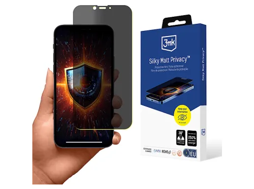 Protector pantalla móvil | Apple iPhone 13 Pro Max - 3mk Silky Matt Privacy 3MK, Apple, Apple iPhone 13 Pro Max, Película protectora