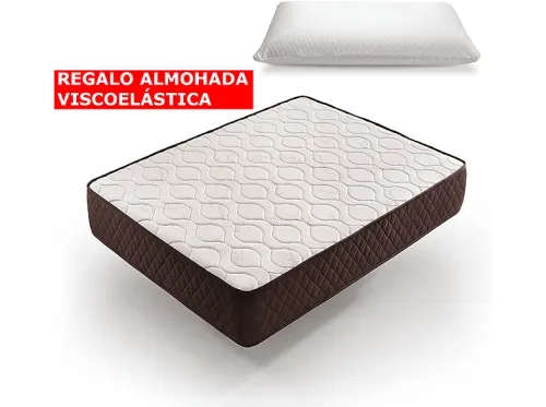 Colchón | DESCANSIN Visco-soft gel + REGALO Almohada Viscoelastica, 80 cm x 200 cm, Espumación alta densidad, Blanco
