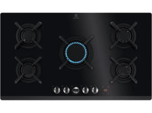 Placa de gas | ELECTROLUX KGG953753K, 5 zone(s) zonas, LPG (Propane/Butane), 88 cm, Negro