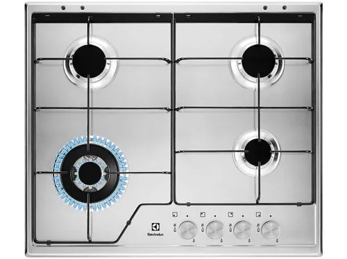 Placa de gas | ELECTROLUX KGS6434SX, 4 zonas, 595 mm, Inox