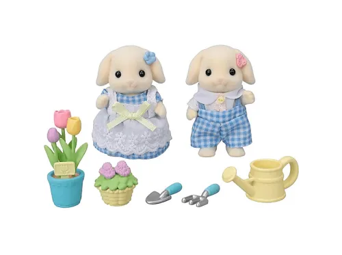 Muñeca | EPOCH GAMES Sylvanian Families Pack Hermanos Conejo Flora, 6 cm, 3 año(s), Cloruro de polivinilo (PVC)