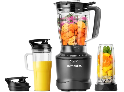 Batidora de vaso | nutribullet SmartSense 1500 Combo, Jarra de 1.89 l, Vaso de 946 ml, Gris oscuro
