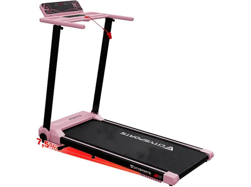 Cinta de Correr | CITYSPORTS WP9 con inclinación 1-12 km/h Plegable, Negro y rosa