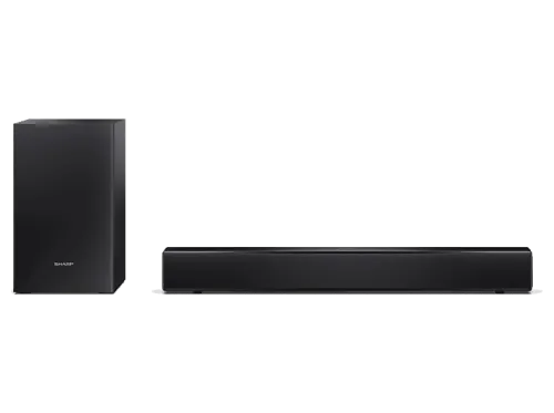 Barra de sonido | Sharp HT-SBW121, Bluetooth, Inalámbrico, 80 W, 2.1, Subwoofer inalámbrico, Roku TV Ready™, Negro