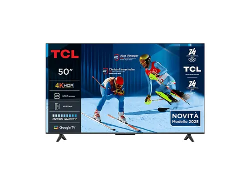 TV LED 50" | TCL 50P6K/UHD, UHD 4K, TCL AiPQ Processor, Smart TV, DVB-T2 (H.265), Metálico