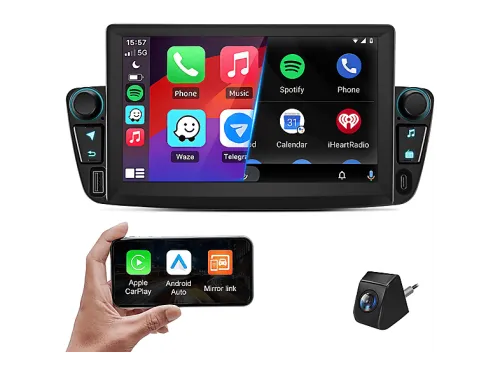 Autorradio | Para Peugot 107 Citroen C1 Toyota Aygo (2002-2014) +CAM HEXINEX, 7 "", Carplay Auto SWC Wi-Fi BT, Negro