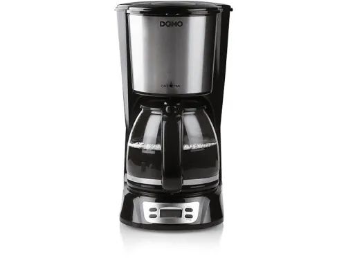 Cafetera de goteo | DOMO DO708K, 1000 W, 12 tazas, Negro, Acero inoxidable
