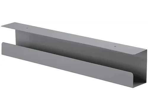 Organizador de cables | KIMEX 150-3101 Canaleta pasacables horizontal para escritorio, Largo 60 cm, Gris