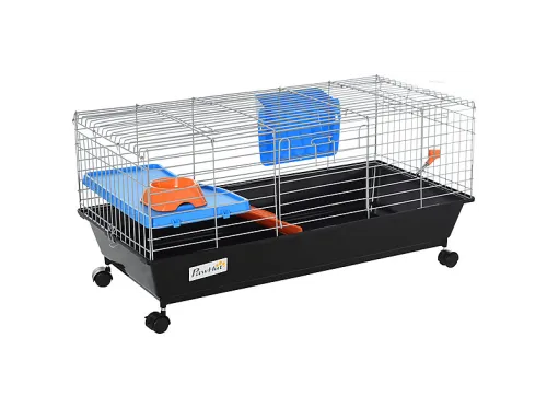 Jaula de hámster | PAWHUT D51-154BK, para Mascota pequeña, Negro