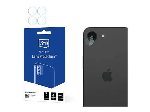 Protector cámara móvil | Apple iPhone 16E - 3mk Lens Protection 3MK, Apple, Apple iPhone 16E, Cristal híbrido