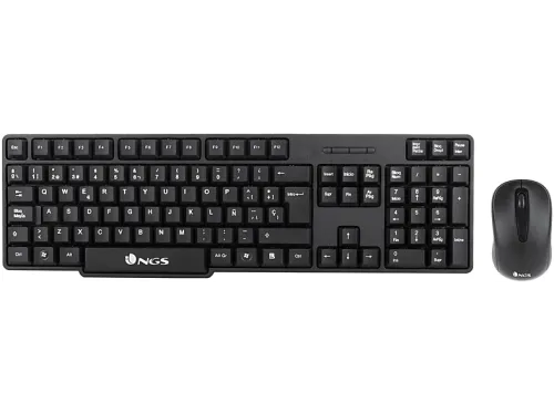 Pack Teclado + Ratón | NGS EUPHORIAKITPORTUGUESE, Inalámbrico, Negro