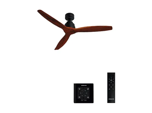 Ventilador de techo | CREATE WIND STYLANCE, 120 W, 6 velocidades, Negro / Efecto madera oscura