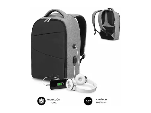 Mochila para portátil | Secure V2 SUBBLIM, Poliéster, No disponible Resistente al agua Crema