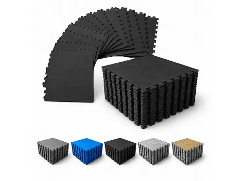 Esterilla de pilates | JOWY ORIGINALS Esterilla Protectora 4 uds. de Suelo 60 x 60 x1 cm, Negro, Negro