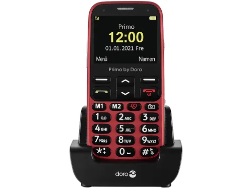 Móvil básico | DORO PRIMO 368, Negro, Rojo, 0 GB, 1,000 mAh