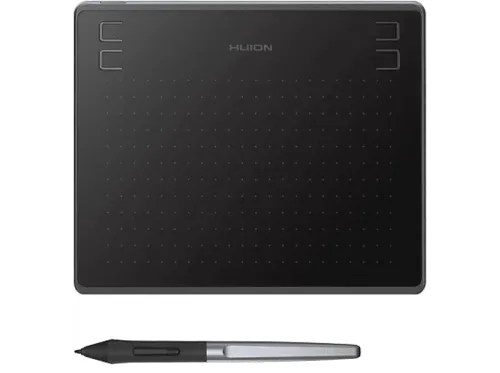 Tableta gráfica | HUION HS64, Lápiz digital, Negro
