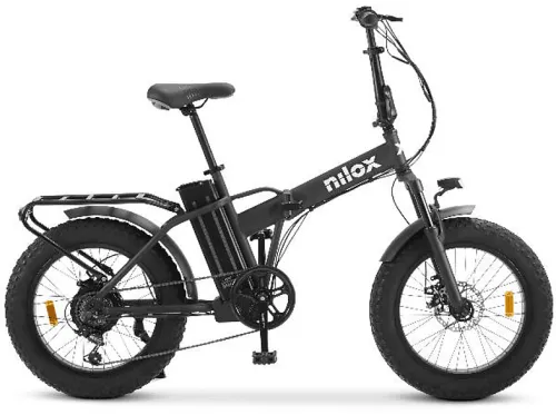 Bicicleta plegable | NILOX X8 Pro, Bicicleta eléctrica, 250 W, Negro