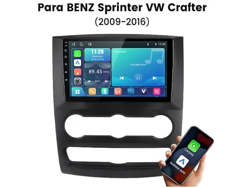 Autorradio | Benz Sprinter VW Crafter 2009-2016 Carplay Linux JUNSUN, 9 "", USB, Negro