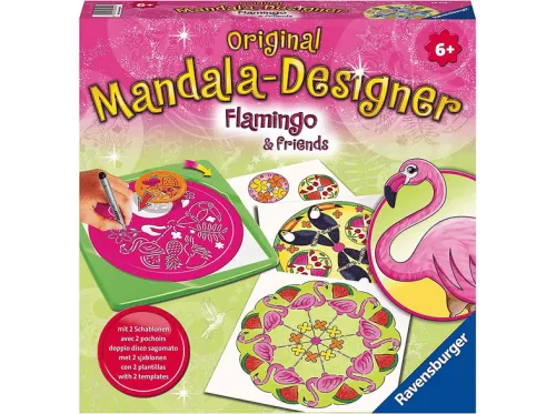 Juego de manualidades | RAVENSBURGER Mandala Designer Midi Flamingo & Friends, Multicolor
