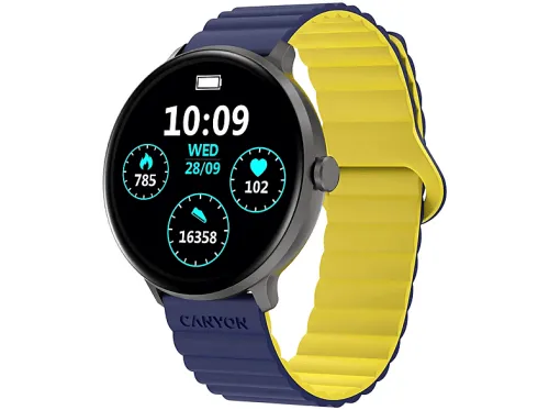 Smartwatch | CANYON CNS-SW69BL, Talla única, Aleación de zinc, Negro